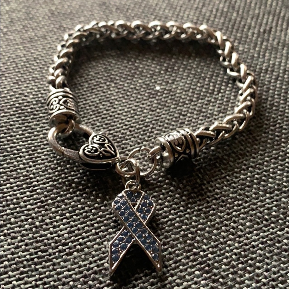 Rope Bracelet blue Rhinestone ribbon *lobsterclasp